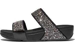 FitFlop Women's Lulu Glitter Slides, Summer Sandal - Lightweight & Comfortable with Natural Arch Support