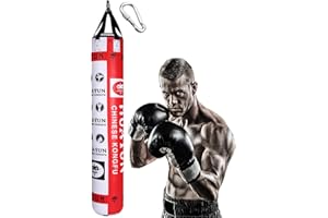 YZBBSH Saco De Boxeo Profesional Saco De Boxeo Adulto Ideal para MMA Muay Thai Kick Boxing Artes Marciales Punching Bag 160cm / 180cm,Red+White,180cm