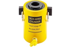 VEVOR Vérin Hydraulique à Piston Creux de 60 tonnes Course 50 mm, Cylindre Hydraulique à Piston en Métal Solide, Levage Rapide, pour Industrie, Ateliers de Carrosserie et de Châssis Automobiles