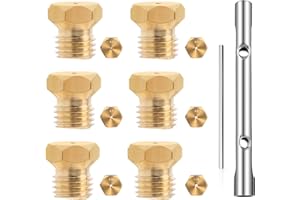 YARVPUV 7 Piezas Inyectores Cocina Gas Butano con Llave de Vaso 6/7 Boquillas de Propano Butano 5 Tamaños Inyectores Cocina Gas Butano Universales 0.5 0.7 0.7 0.9 0.95 1.15