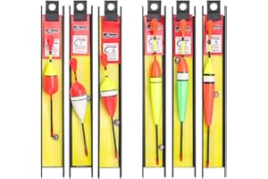 SKIWAX 6 Pièces Flotteur PêChe, Flotteurs de PêChe Set, Flotteurs de pêche flottants, Ligne de pêche et hameçon (5#, 7#, 9#) pour Poissons flottants et flotteurs de pêche, flotteurs ovales à Ressort