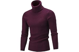 KINKOCCL Mens Turtleneck Pullover Jumpers Roll Neck Polo Turtleneck Twist Ribbed Knitted Sweater Full Long Sleeve Pullover Casual Basic High Roll Neck Turtle Neck Tops