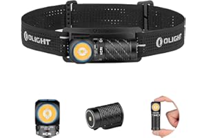 ‎OLIGHT OLIGHT Perun 3 Mini Stirnlampe LED Wiederaufladbar, 920 Lumen Superhell HCRI Kopflampe Headlamp mit Rotlicht und 8 Lichtmodi, IPX8 Wasserdichte Stirnleuchte, Ideal für Outdoor, Angeln Schwarz