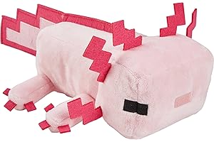 MATTEL Minecraft peluche Axolotl 20 cm, jouet à collectionner pour fans du jeu vidéo et enfants dès 3 ans, HBT42