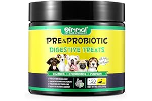 QING YO Probiotiques pour Chiens, probiotiques pour Chiens soutiennent l'immunité, l'équilibre de la levure, Les démangeaisons de la Peau, Les Allergies, Les probiotiques pour Chiens,120 Canards à mâcher
