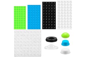 TINOALY 264 Puntos de Relieve para Personas con Discapacidad Visual, Adhesivos Silicona en Braille Varios Tamaños Ayudas para Baja Visión Puntos Táctiles (Blanco Lechoso, Negro, Verde, Transparente, Azul)