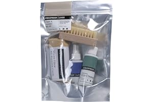 Liquiproof LABS Clean and Protect Kit. Premium Protector 50ml, Eco Cleaner 50ml, Vegetable Fibre Brush and a Microfibre Cloth. Shoe care kit for protecting and cleaning footwear and fashion items.