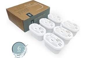 Wkłady wymienne do filtrów wody PureBrook Premium (6 sztuk). Kompatybilne z Brita Maxtra, Mavea, Marella i Flow.