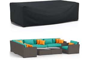 BROSYDA Housse pour Salon de Jardin Extérieur (300x250x100cm), 600D Housse Salon de Jardin avec Sortie d'air, Housse Table de Jardin Housses pour Mobilier de Jardin, Chaises, Tables