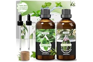 ‎COPOWER COPOWER Ätherische Öle Set, 2x100 ml Unverdünnte Eukalyptusöl und Minzöl, 100% Reine Natürliche Duftöl GeschenkSet für Diffuser Kerzen Humidifier Seife