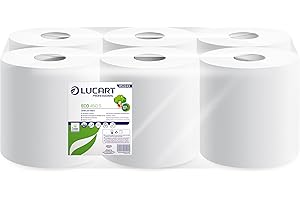 Lucart Professional 852243 Eco Bobines à dévidage central, 450 formats, Blanc (Pack de 6)