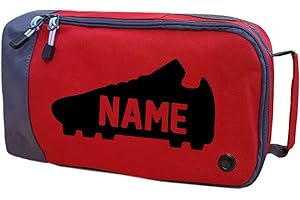 ABSOLUTELY TOP Personalised Childrens Boot Bag Football Rugby Boys Girls Sports Kit, Hot Lava Red/Black Print