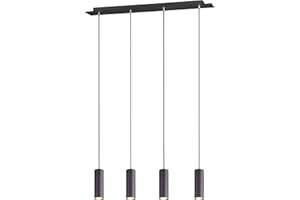 Trio Lighting, Marley, excl. 4 X GU10, Negro mate, Pendel 4-flammig