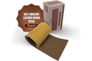 MastaPlasta Original Self-Adhesive Leather Repair Patch - Tan 150 x 10 cm (60 x 4in). Your Fast and Simple All-in-One Upholstery-Quality Leather Repair Kit for Sofas, Car Seats, Bags & DIY