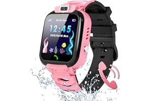 Ruopoem Orologio intelligente per bambini, orologio GPS per bambini, localizzatore e chiamate SOS IP68 impermeabile telefono da gioco fotocamera modalità scuola sveglia, smartwatch bambini regali