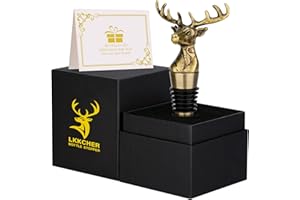 LKKCHER Bouchon de Vin de Tête de Cerf, Idée Cadeau Femme Homme, Bouchons Vin, Cadeau pour Papa, Cadeau Anniversaire Homme pour Lui Papa Petit Ami Mari Grand-Père Fans de Cerfs