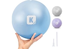 KAYMAN Pilates Balls 25cm - Anti-Burst Yoga Ball for Core Strength, Fitness, Balance, and Physical Therapy - Lightweight & Portable Exercise Ball for Home, Gym, or Travel