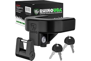 Rhino USA Kit di Blocco per Gancio di Traino per Rimorchi da 51mm (2 Pollici) – Serratura di Sicurezza per Coppia Antifurto Rimorchio per Camper, Caravan, Barca – Serratura per Rimorchio di Gancio