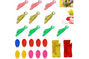 GOWTX Nadel Nadelöhr Einfädler Set - 22 Stück Automatischer Nadeleinfädler zum Handnähen, Kunststoff Einfädelhilfe de Nadeln, Näharbeiten Kreuzstich Handmaschine Werkzeug für DIY Sticken Einfädelwerkzeug