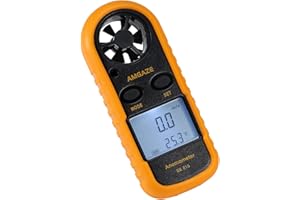 BEASPIRE Anemometro Digitale LCD Calibro Velocità del Flusso d'Aria Palmare Dispositivo per Surf / Aquilone / Volare / Vela / Surf / Pesca (Batteria Inclusa)