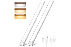 YLATOIAL Luce Armadio LED con Sensore, 3 Temperature di Colore Dimmerabile Led con Sensore di Movimento, USB Ricaricabile Magnetica Lampada, Luce Led Sottopensile per Cucina Garage Scale Bagno Corridoio