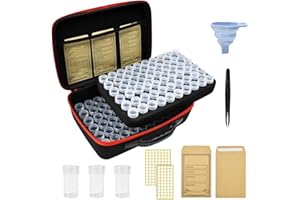 VGECEE 120 Slots Saatgut Aufbewahrungsbox Samen Organizer Box Robuste Samenkiste Aufbewahrung Saatgutaufbewahrung Seed Storage mit Saatgutbeutel Aufklebern Trichter Pinzette Samen Nicht Enthalten