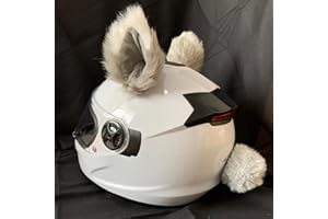 SYSUII Katzenohren Motorradhelm Dekoration, 2 Stück - Süßer Plüsch Katzenohren & Schwanz für Rolle & Skihelm