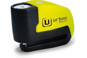 ‎URBAN URBAN UR6 Bremsscheibenschloss mit Alarm 120dB ON/Off mit Warnfunktion, Optionale Aktivierung, Langlebige Batterie, Wasserdicht, Motorradschloss Alarmanlage Diebstahlsicherung Roller Universal ø6mm