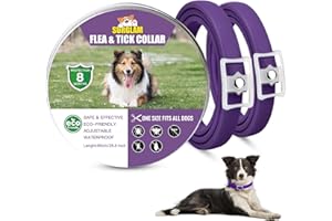 SURGLAM Dogs Flea and Tick Collar, 8 Months Protection Natural Flea Treatment for Dogs, Adjustable Flea and Tick Control for Puppy Dogs…