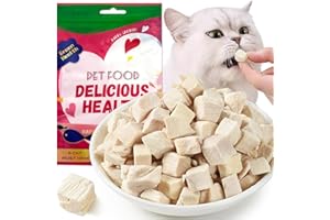 LEZEHEA 50g Snack Liofilizado, Snacks para Gatos, Snack liofilizado de Pollo para Gatos, Comestible para Gatos para Masticar, sin Gluten y sin azúcar(Pollo)