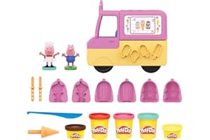 Play-Doh Hasbro Peppa Pig, Playset Il Gelato di Peppa, Set di Giocattoli per Bambini e Bambine dai 3 Anni in su, Ottima Idea Regalo di Natale, Include 5 Vasetti di Pasta Modellabile, Multicolore