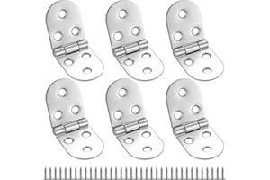SZYILIDA 6x Charnières Pliables Inox, Charnières Rabattables à 180 Degrés, Pour Porte et Placard