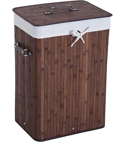 Cesto Biancheria In Bambù Bakaji - Pieghevole E Con Coperchio - Foto 2