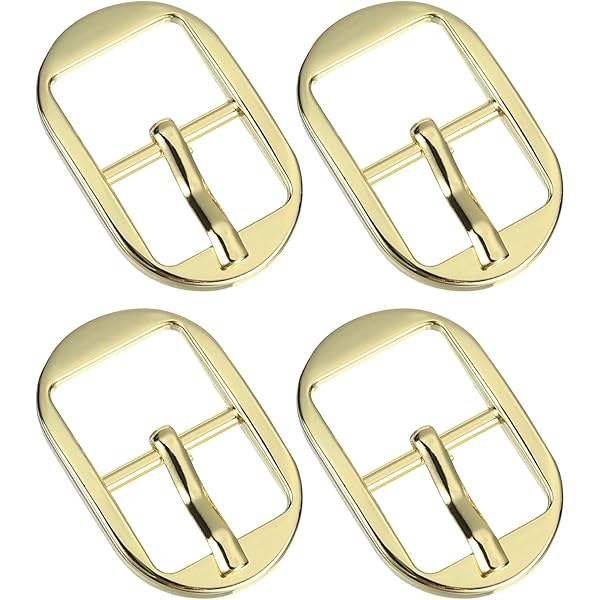 QUARKZMAN Metalen rolgesp, 1,5 inch enkele doorn-gesp vierkante middenbruggespen voor lederen ambachtelijke accessoires, goud, Goud, 38mm