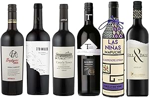 LA GRANDE VINOTHÈQUE Assorti Dégustation - Assortiment de 6 vins rouges du Nouveau Monde - Argentine, Californie, Chili, Australie, Afrique du Sud (6 x 0,75L)