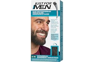 ‎JUST FOR MEN Just for men for Men Moustache and Beard Black Brown Colour, Eliminates Grey for a Thicker and Fuller Look M45
