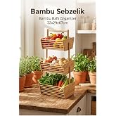 ERKUGO Bambu Sebzelik, Bambu Raflı Organizer 32 x 28
