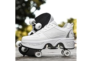 ‎TO.DREAM Outdoor Rollschuhe, Verstellbare Rollerskates für Damen, Quad-Skates-Deformationstrainer für Erwachsene, Turnschuhe mit Unsichtbarem Rad für Anfänger