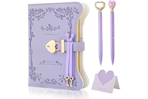 GSrenyu Diary with Lock for Girls Women, 360 Pages Secret Journal with Heart Lock and Keys, Pen and Gift Box, Cute Purple Journal Notebook Kit for Birthday Christmas Gifts for Girls Ages 8-14