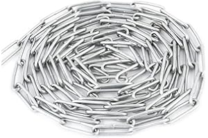 DQ-PP Catena in acciaio C15 – 2 mm – 25 m – Catena lunga C2 – Zincata – DIN 5685 – Catena di intercettazione – Metallo – Catena in acciaio tondo – Catene in ferro – Catene di intercettazione – Catene