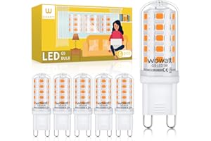 wowatt G9 LED Bulbs Warm White 3000K 5W, Equivalent to 40W G9 Halogen Bulb, Non Dimmable, No Flicker, 400LM, AC 220V-240V, Energy Saving G9 LED Capsule Light Bulbs, 6-Pack
