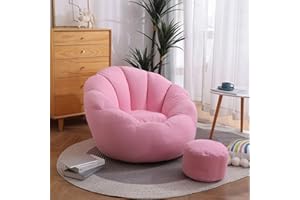 DTLEO Pouf a Sacco Puff Poltrona (Senza Imbottitura) per Divano E Poltrona, per Camera da Letto, Soggiorno, Interno Cuscino da Lettura,Rosa