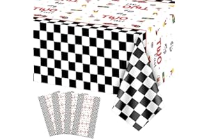 XJLANTTE Tovaglie per auto da corsa veloci 4 pezzi - Tovaglie per auto da corsa Tovaglia rettangolare a quadretti in bianco e nero per auto da corsa per bambini di due anni, 51 x 86,6" (Due veloci)