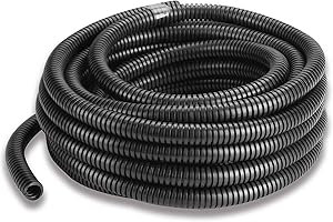 ESTO Tubo Corrugato 16 20 25 32 Matassa da 50 o 100 metri, Guaina Flessibile Corrugata non Aperto Protettivo di Cavi, per Lavori Elettrici, Elettricista 25 METRI/DN 32