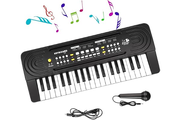 Clavier Piano Enfants avec Microphone, Shayson 37 Touches Musical Multifunction Portable Musique, Jouets d'apprentissage électronique pour Bébé Filles Garçons Noël, Cadeau d'anniversaire