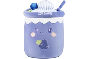 AYIXIWARZ BoBa Plushie, Bubble Tea Plushi 30cm, Fruit Plush Pillow Cushion Stuffed Animal Pillow Skin-friendly Comfortable Cushion Cuddle Hugging Pillow, Fluffy Toy Pillow Milk Tea Plush Back Cushion Gift Toys