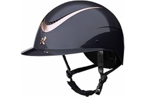 Shires Karben Alina Wide Peak Riding Hat - Navy/Rose Gold
