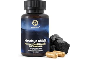 ‎PEPLEMENT Himalaya Shilajit Premium Extrakt Kapseln – 120 Stück – 1000 mg Tagesdosis – Mumijo Shilajit Kapseln mit 80% Fulvinsäure, das Original aus dem Himalaya - Geschmacksneutral, einfach einzunehmen