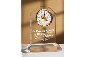 DEEWISH 75th Birthday Gift Quartz Desk Clock – Elegant Home Blessing Decoration for Parents, Grandparents, Friends, Mom, Dad, Happy 75 years Birthday Decoration For Women Men