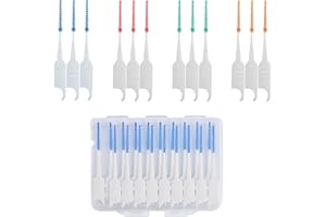 CRLLDPM 160 Piezas Cepillo Interdental Cepillo Dental de Silicona Hilo Dental de Doble uso Palo de Hilo Dental de Doble Cara